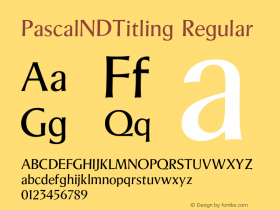 PascalNDTitling Version 1.10;com.myfonts.easy.neufville.pascal-nd.titling.wfkit2.version.2XS6图片样张