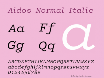 Aidos-NormalItalic Regular Version 4.087图片样张