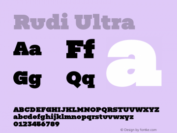 RudiUltra-Regular Version 1.000 Font Sample