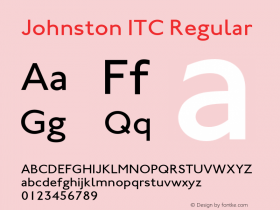 Johnston ITC Regular 001.001 Font Sample
