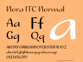 Nora ITC Version 001.001 Font Sample