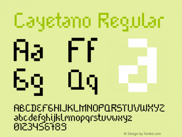 Cayetano Regular 1.0; Font Sample