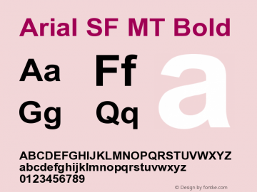 Arial SF MT Bold Version 001.003 Font Sample