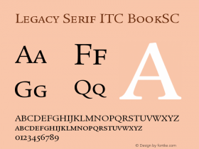 Legacy Serif ITC Book SC Version 001.005 Font Sample