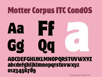 Motter Corpus ITC Condensed OS Version 001.005图片样张