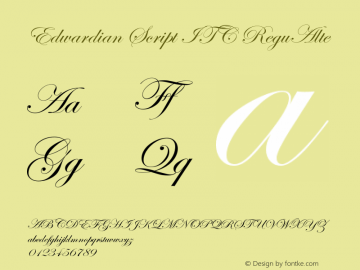 Edwardian Script ITC Regular Alternate Version 001.005 Font Sample