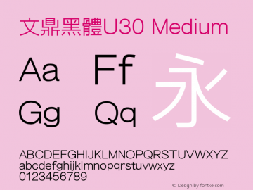 文鼎黑體U30_M Version 1.00 Font Sample