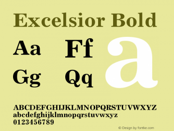 Excelsior CE Bold Version 001.000 Font Sample