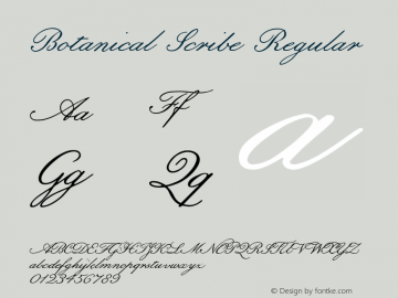 BotanicalScribe Version 1.003 Font Sample