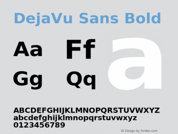 DejaVu Sans Bold Release 1.10 (DejaVu 0.0) Font Sample