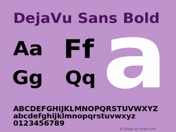 DejaVu Sans Bold Release 1.10 (DejaVu 1.1) Font Sample