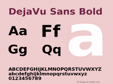 DejaVu Sans Bold Release 1.10 (DejaVu 1.3) Font Sample