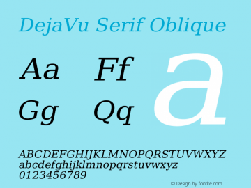 DejaVu Serif Oblique Version 1.6图片样张