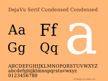 DejaVu Serif Condensed Version 1.7 Font Sample
