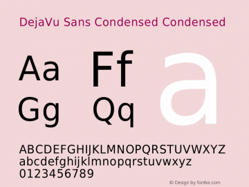 DejaVu Sans Condensed Version 1.8 Font Sample