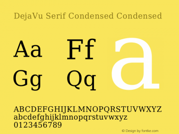 DejaVu Serif Condensed Version 1.10 Font Sample