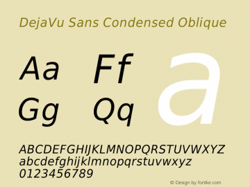 DejaVu Sans Condensed Oblique Version 1.11图片样张
