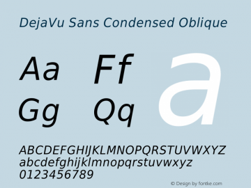 DejaVu Sans Condensed Oblique Version 1.12图片样张