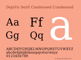 DejaVu Serif Condensed Version 1.13 Font Sample