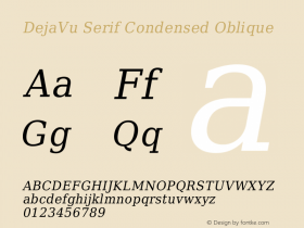DejaVu Serif Condensed Oblique Version 1.15图片样张