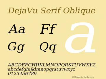 DejaVu Serif Oblique Version 1.15图片样张