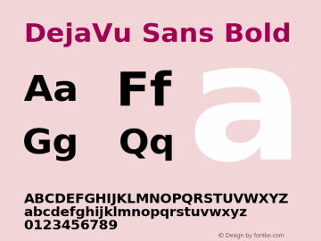 DejaVu Sans Bold Version 2.0 Font Sample