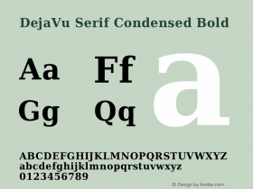 DejaVu Serif Condensed Bold Version 2.1 Font Sample