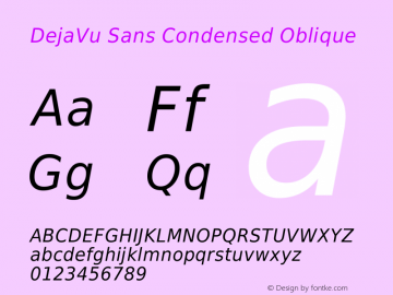 DejaVu Sans Condensed Oblique Version 2.4图片样张