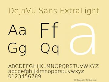 DejaVu Sans ExtraLight Version 2.4 Font Sample