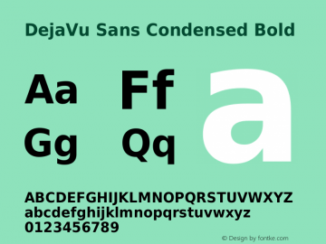 DejaVu Sans Condensed Bold Version 2.5 Font Sample