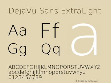 DejaVu Sans ExtraLight Version 2.5 Font Sample