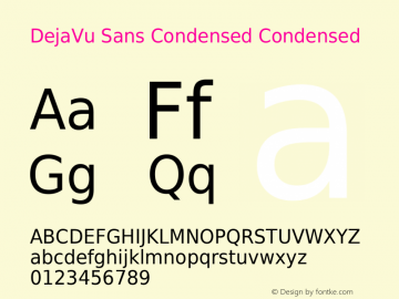 DejaVu Sans Condensed Version 2.6 Font Sample