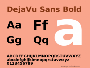 DejaVu Sans Bold Version 2.6 Font Sample