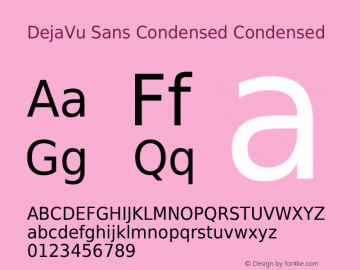 DejaVu Sans Condensed Version 2.7 Font Sample
