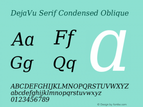 DejaVu Serif Condensed Oblique Version 2.7图片样张