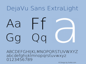 DejaVu Sans ExtraLight Version 2.7 Font Sample