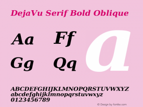 DejaVu Serif Bold Oblique Version 2.7图片样张