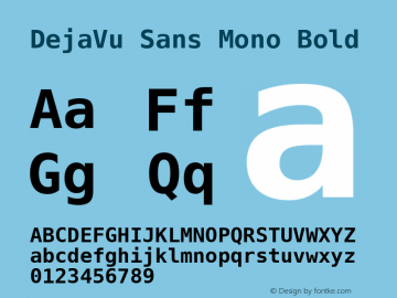 DejaVu Sans Mono Bold Version 2.8 Font Sample