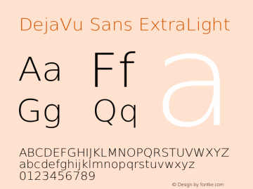 DejaVu Sans ExtraLight Version 2.8 Font Sample