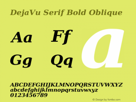 DejaVu Serif Bold Oblique Version 2.8图片样张