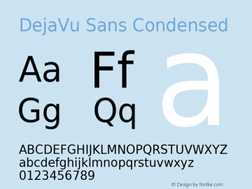 DejaVu Sans Condensed Version 2.10 Font Sample