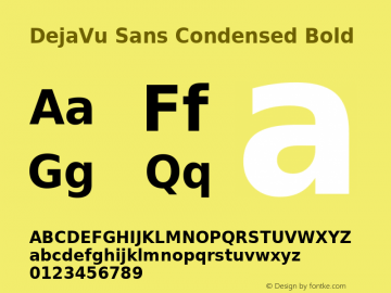 DejaVu Sans Condensed Bold Version 2.10 Font Sample