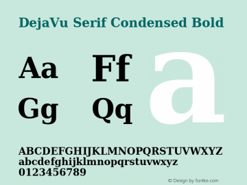 DejaVu Serif Condensed Bold Version 2.10图片样张