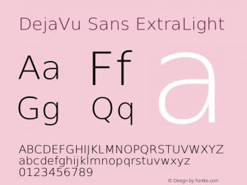DejaVu Sans ExtraLight Version 2.13 Font Sample