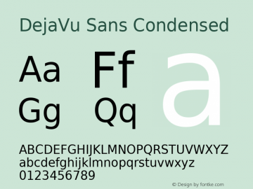 DejaVu Sans Condensed Version 2.14 Font Sample