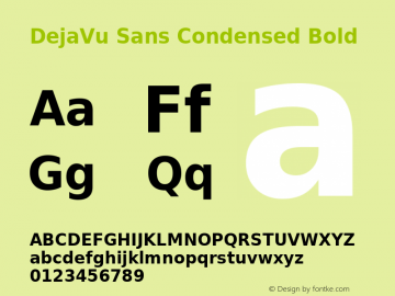 DejaVu Sans Condensed Bold Version 2.15 Font Sample