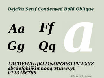 DejaVu Serif Condensed Bold Oblique Version 2.15图片样张