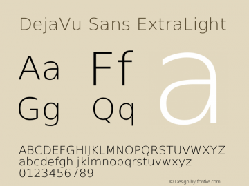 DejaVu Sans ExtraLight Version 2.15 Font Sample
