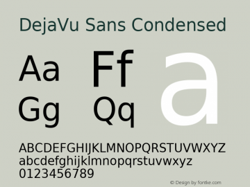DejaVu Sans Condensed Version 2.16 Font Sample