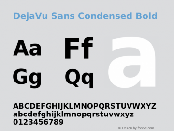 DejaVu Sans Condensed Bold Version 2.16 Font Sample